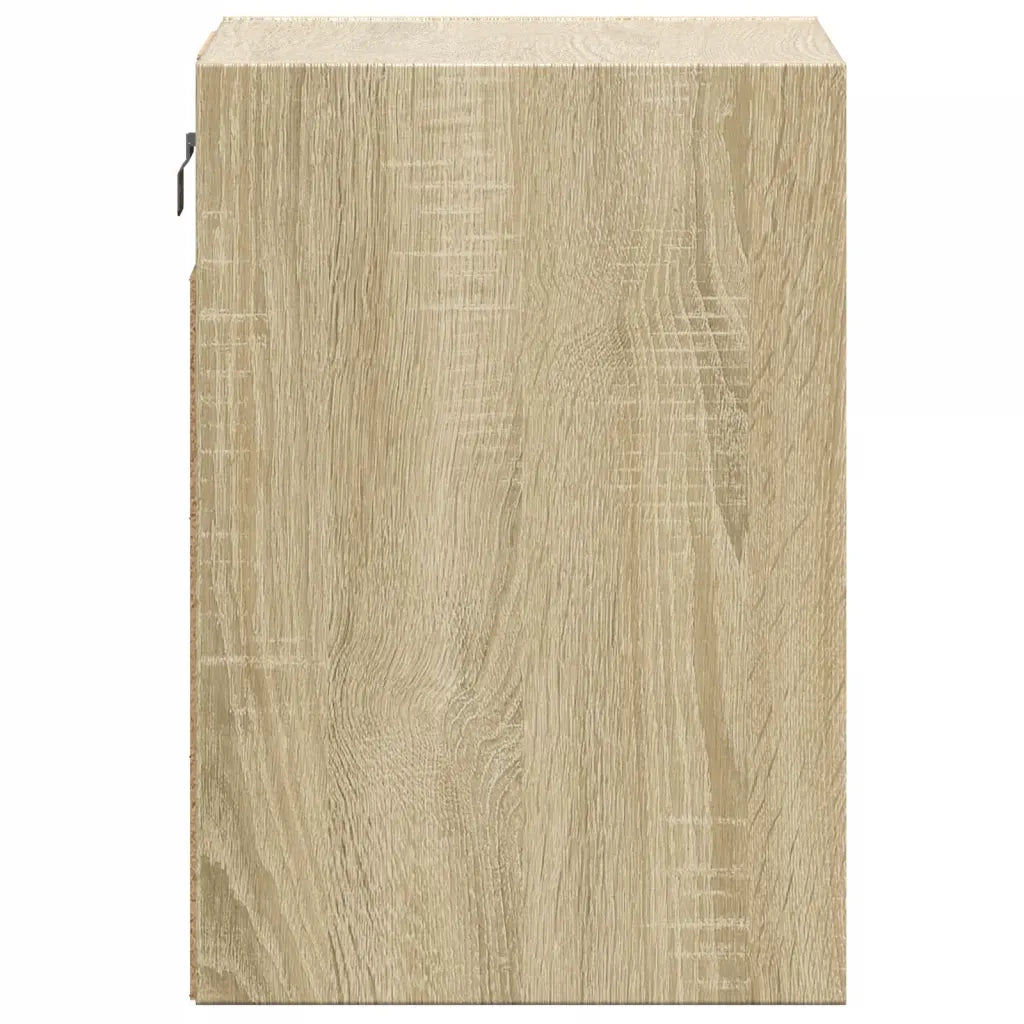 vidaXL Comodino a Parete con luci LED Rovere Sonoma