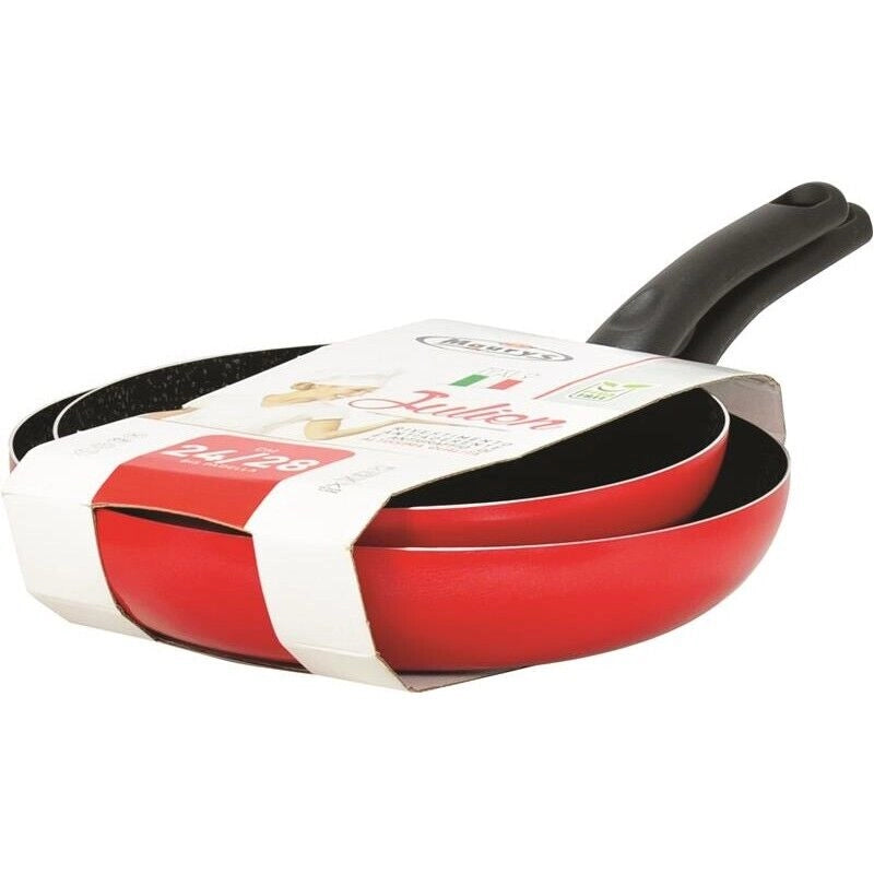 MAURY'S JULIEN SET BIS DI PADELLE 24 + 28 CM ANTIADERENTI COLORI ASSORTITI