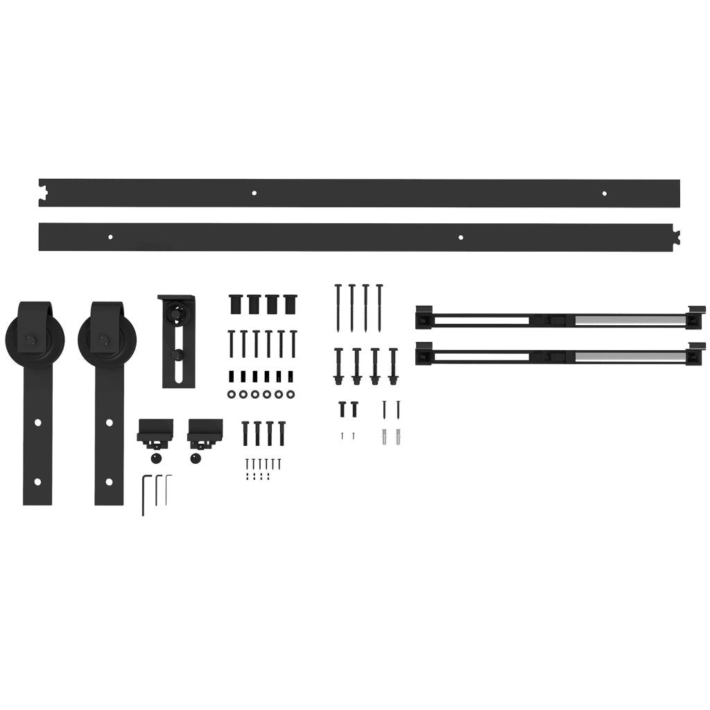 Kit Porte Scorrevoli ¨C zephmum ¨C Nero, Acciaio, 183cm