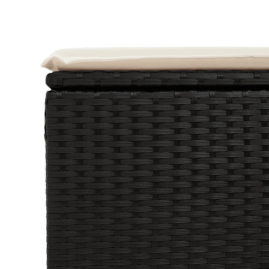 Set Divani da Giardino con Cuscini 2 pz | Set Salotto da Giardino Nero Polyrattan Acacia