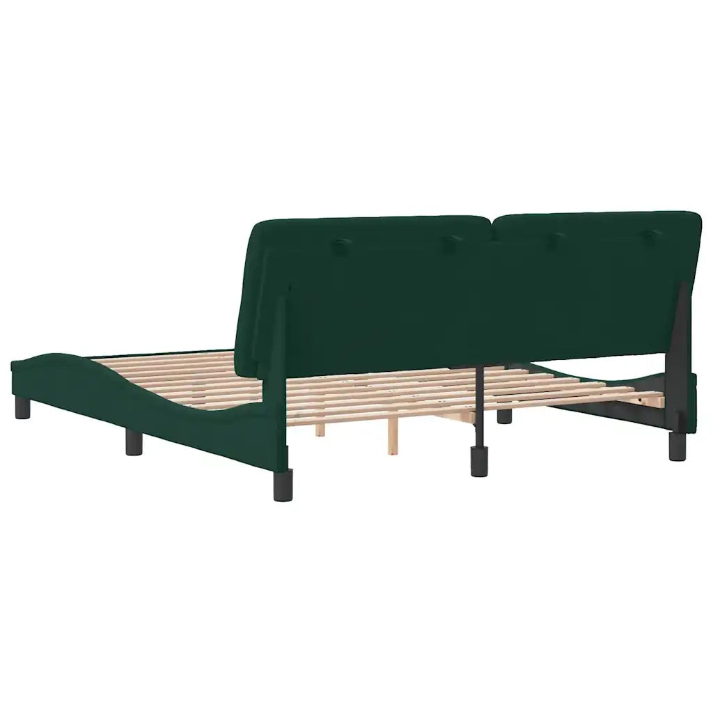 Giroletto senza Materasso Verde Scuro 160x200 cm in Velluto 3207932