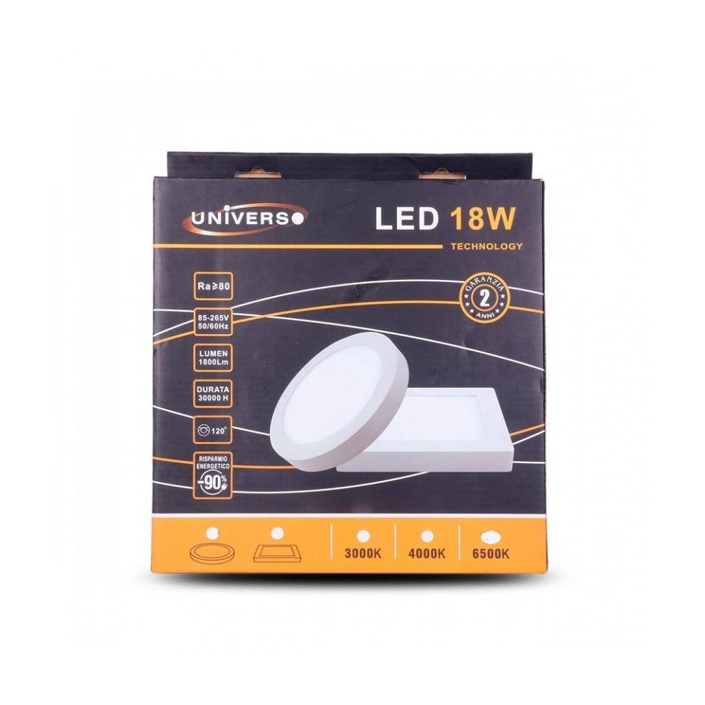 Trade Shop - Pannello Plafoniera Led 18w Tondo Pvc Luce Bianco Caldo Freddo Naturale P22 -