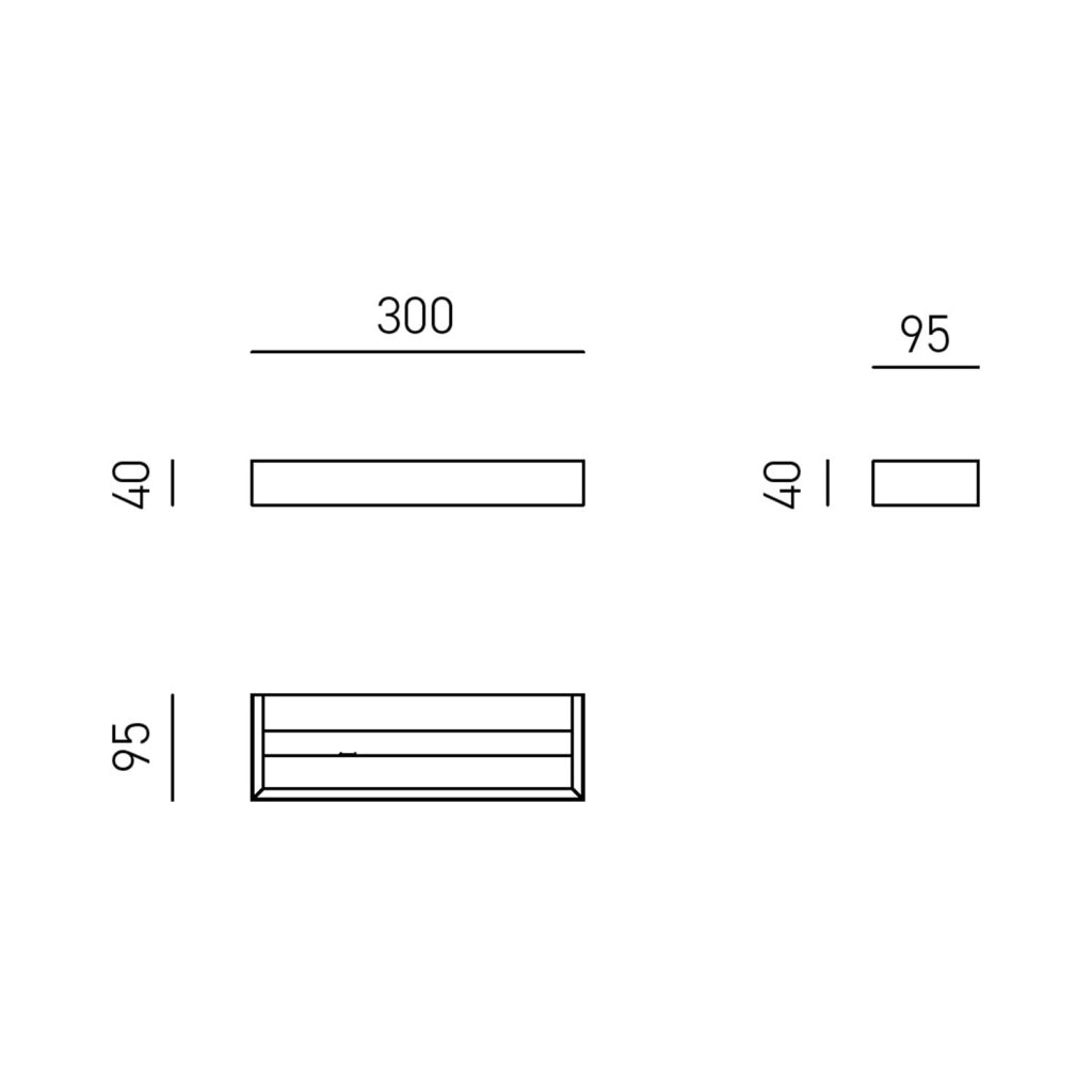 Lampada a Parete GAP551 Gealuce - Applique LED 10W Dimmerabile, 550lm, 3000K, Luce Diretta, IP20, Alluminio Nero Opaco