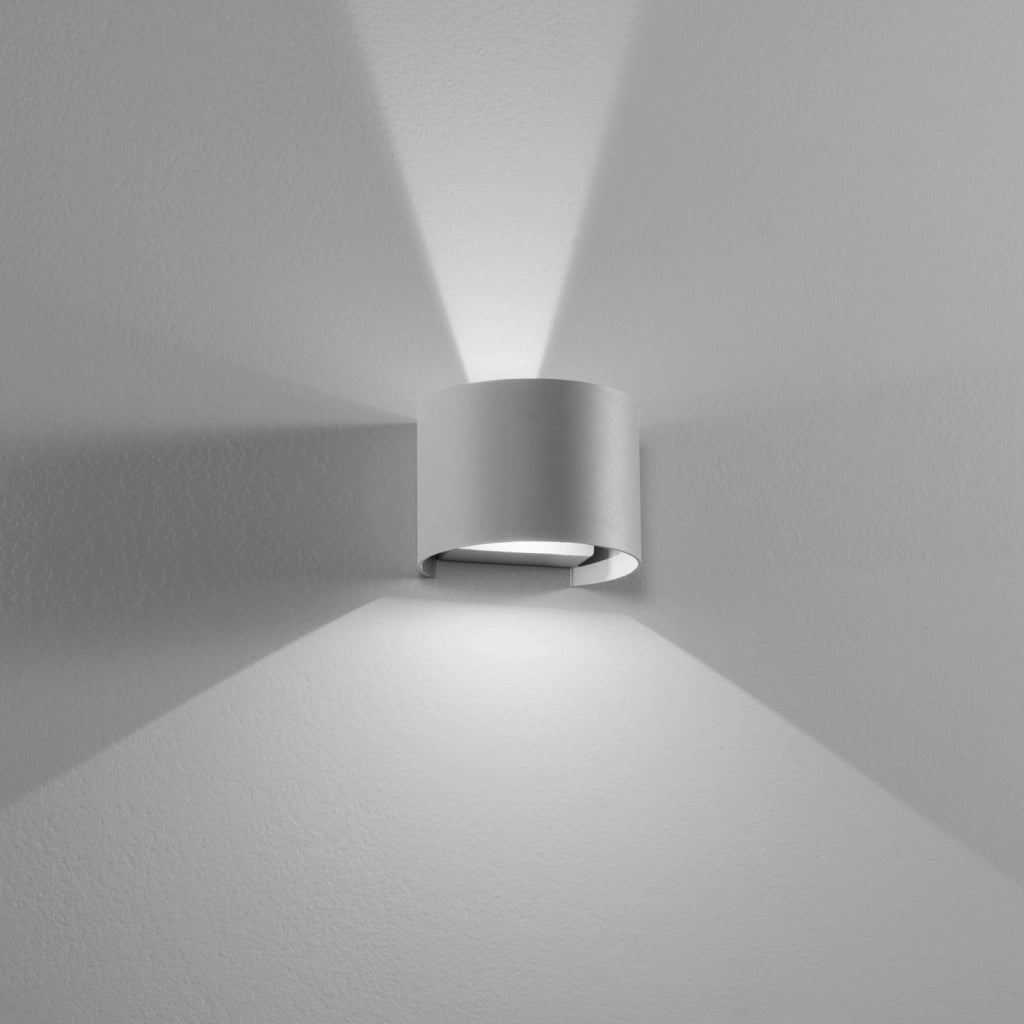 APPLIQUE BIEMISSIONE LED DELTA GRIGIA 10W 700LM CCT 3000K / 4000K IP54 14X12X10CM