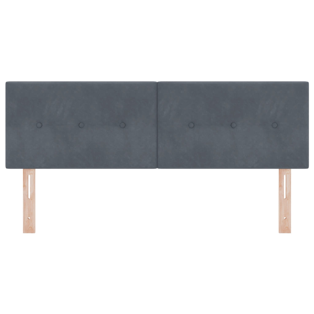 testiera LED  con bottoni imbottiti grigio scuro 72 cm in velluto