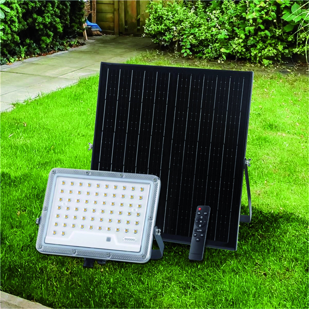 Proiettore Solare con Sensore Crepuscolare 87 LED 12 W 1800 Lumen Luce