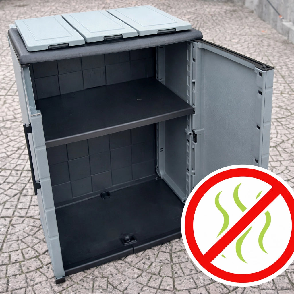 ARMADIO PATTUMIERA BASSO IN PLASTICA 3 SCOMPARTI DIMENSIONI 68 X 37 X H84 CM