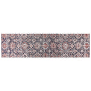 Tappeto lungo in cotone blu e rosso 80 x 300 cm con effetto invecchiato stile orientale ingresso soggiorno