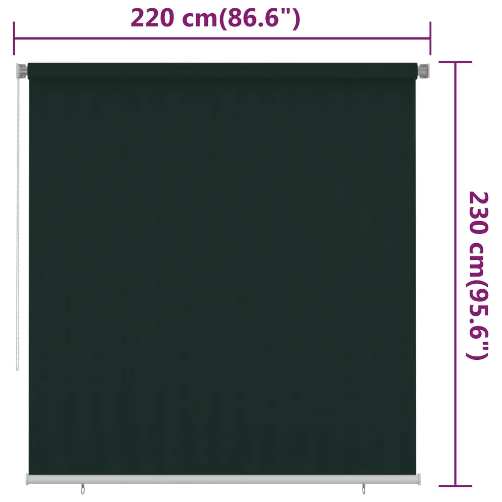 Tenda a Rullo per Esterni 220x230 cm Verde Scuro HDPE cod mxl 54362