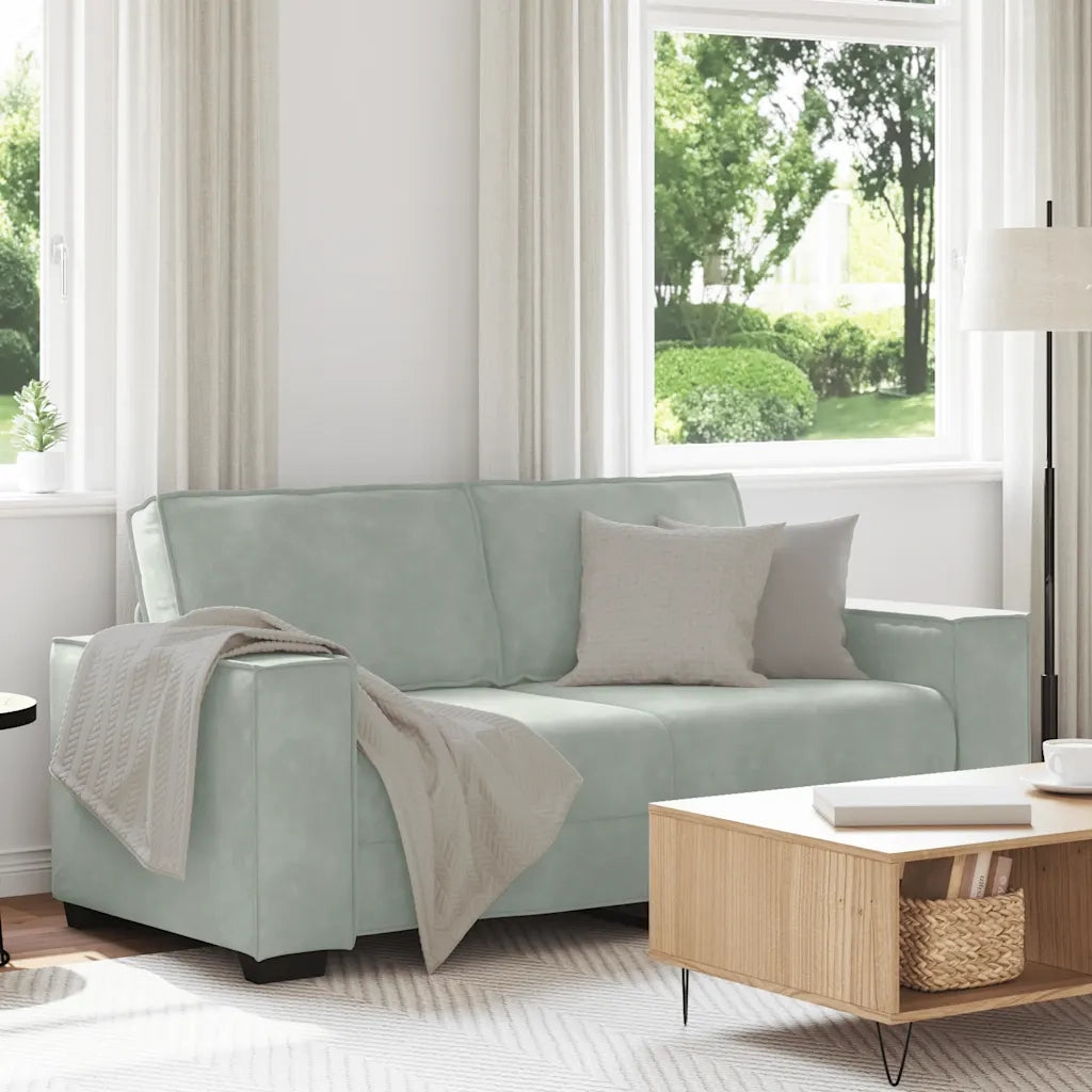 Divano a 2 Posti Grigio Chiaro 180x78x84 cm in Velluto 4105020