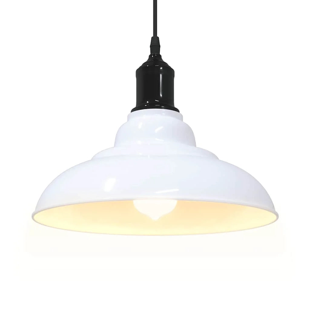 Lampada a sospensione vintage regolabile altezza 120 x 31 x 31 cm design elegante in metallo bianco lucido 02_0058009