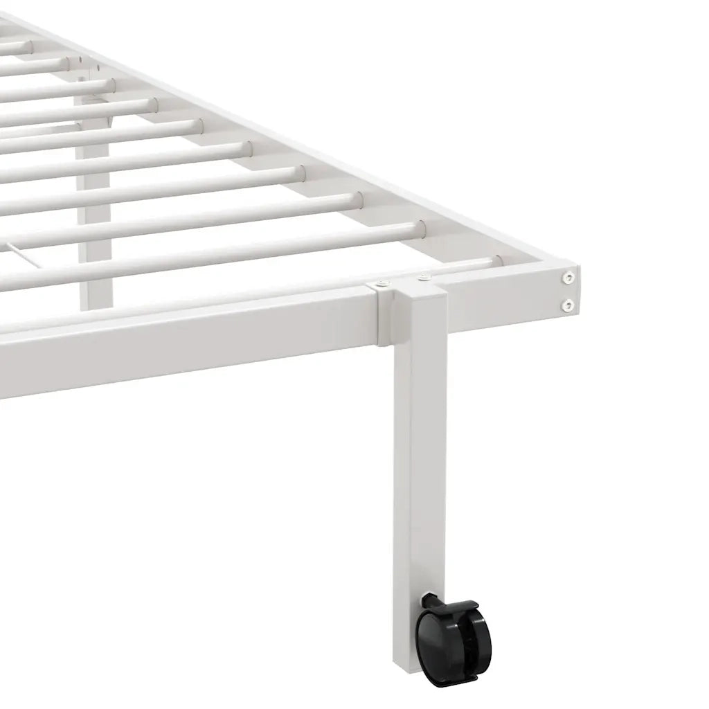 Letto singolo | Letto per adulti | Giroletto senza Materasso Pieghevole Bianco 107x203 cm Acciaio