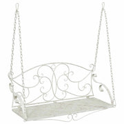 Panchina a Dondolo Acciaio 110 x 52,5 x 47 cm Bianco Antico CFW1376818