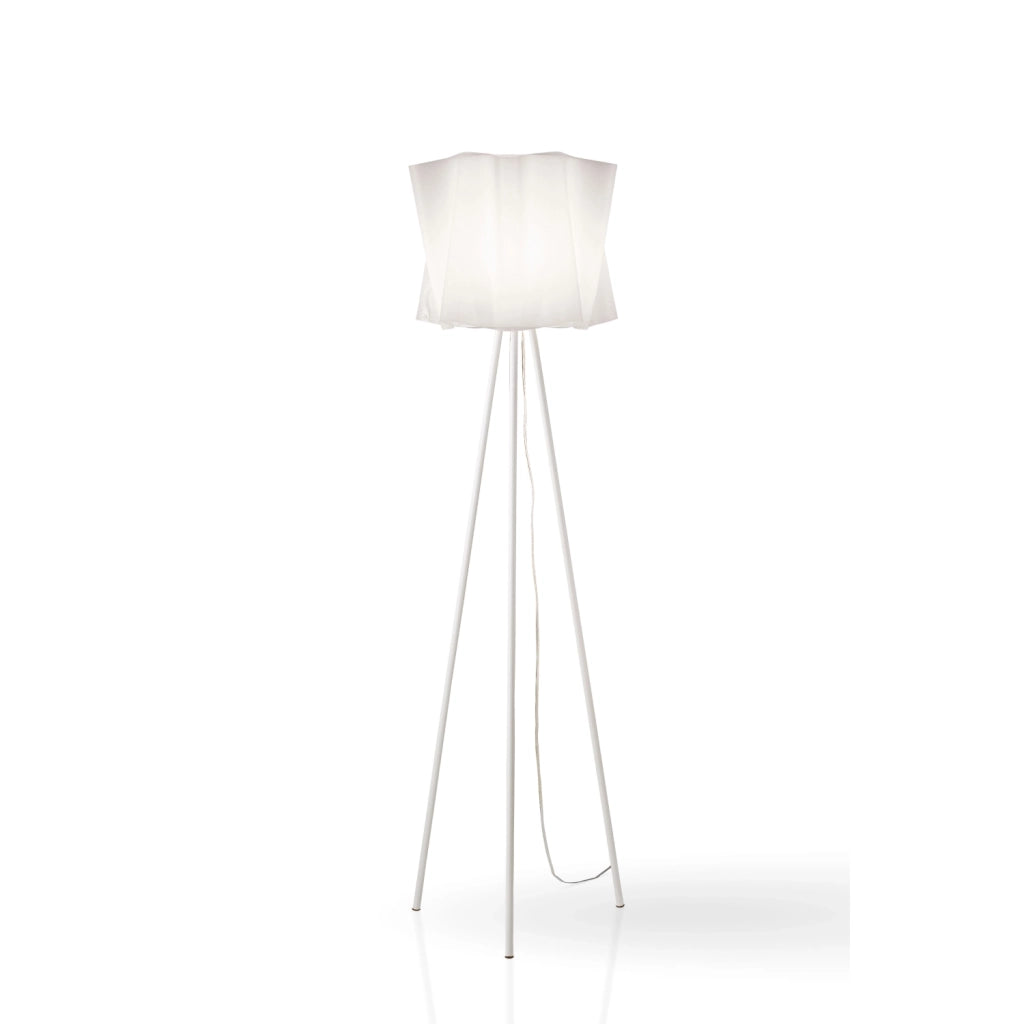 Piantana Moderna 3 Piedi Folio Polilux ® Bianco E Metallo 1 Luce E27