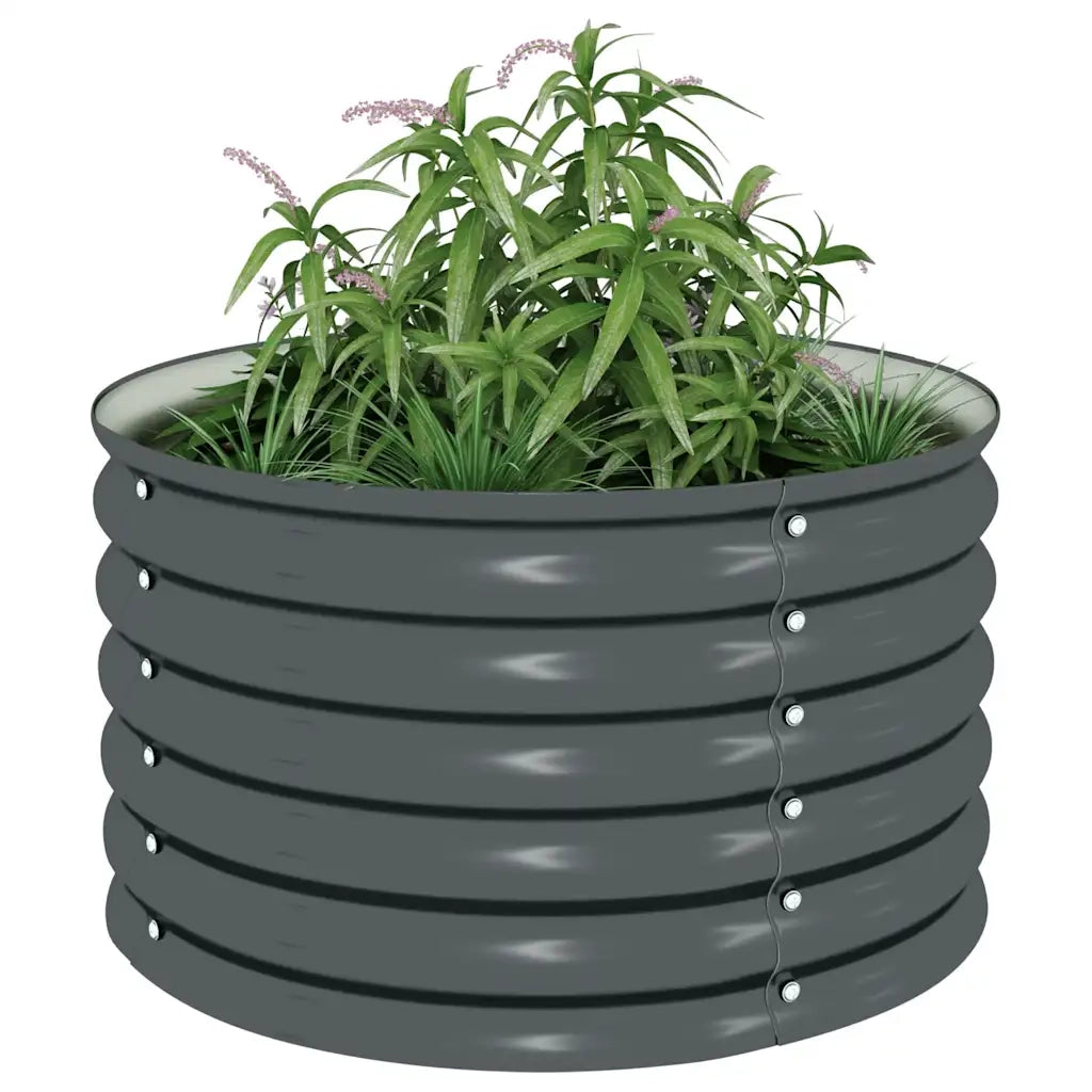 Letto Rialzato Giardino 80x80x44 cm in Acciaio Zincato Grigio 45530