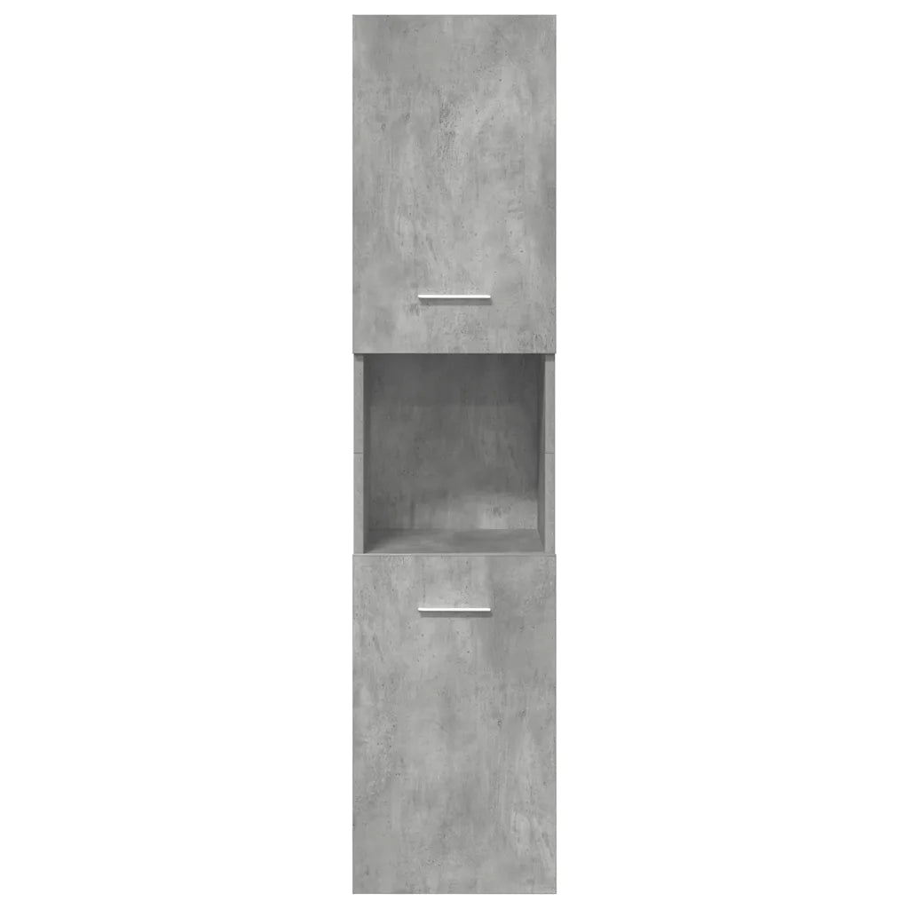 Set Mobili da Bagno 4 pz Grigio Cemento in Legno Multistrato 3324898