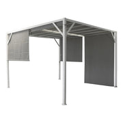 Gazebo 3 x 3 3 x 4 da Giardino in Metallo con Telo Laterale Verdelook Cubo Colore: Nero, Formato: 3 x 3 m