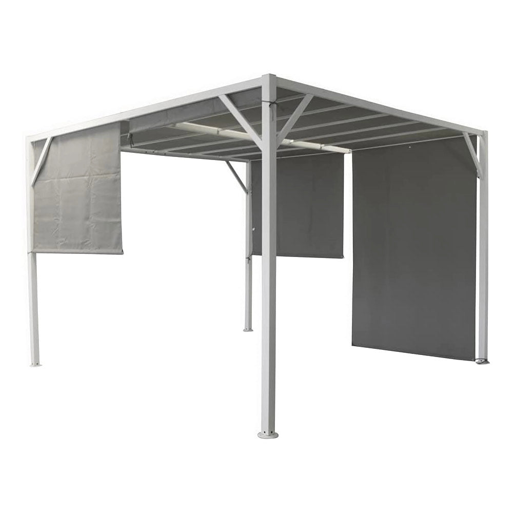 Gazebo 3 x 3 3 x 4 da Giardino in Metallo con Telo Laterale Verdelook Cubo Colore: Nero, Formato: 3 x 3 m