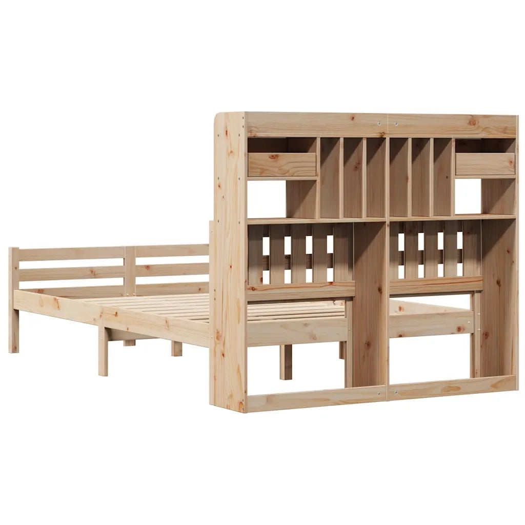Letto Libreria senza Materasso 135x190 cm in Legno di Pino 3322253