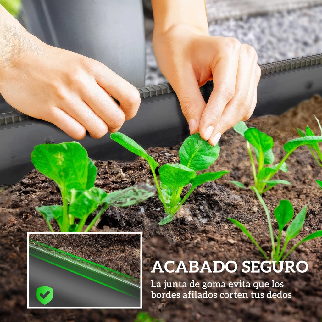 Fioriera da Giardino in Acciaio Galvanizzato ¨C Xylo ¨C 150x62x30 cm Grigio