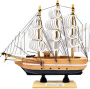 Modello decorativo in legno di yacht - 16 cm nave da vela decorazione marittima nautica.