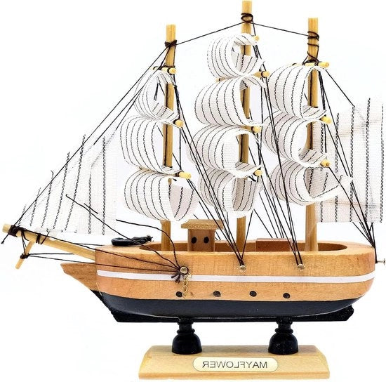 Modello decorativo in legno di yacht - 16 cm nave da vela decorazione marittima nautica.