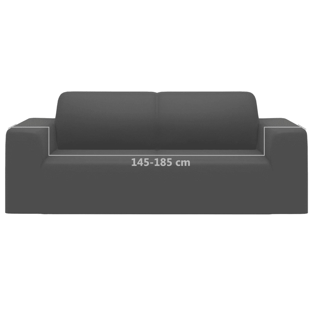 Fodera Elasticizzata Divano 2 Posti Jersey Poliestere Antracite CFW1569323