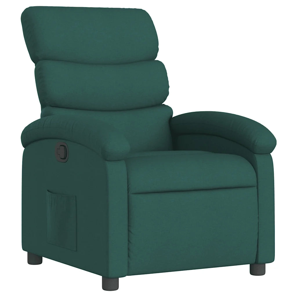 Divano Sedia-Poltrona Reclinabile in Tessuto Verde Scuro 949541