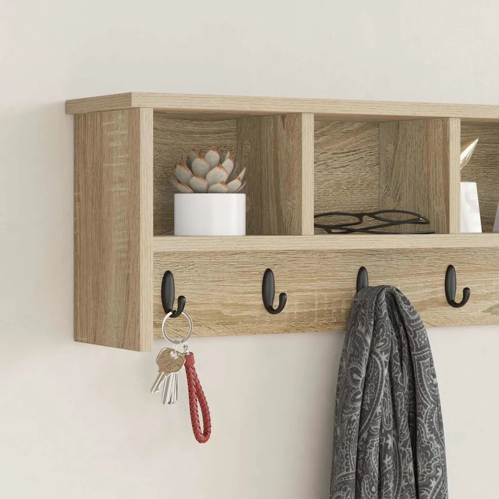 Appendiabiti a muro Rovere Sonoma 100 x 16 x 26 cm 874325