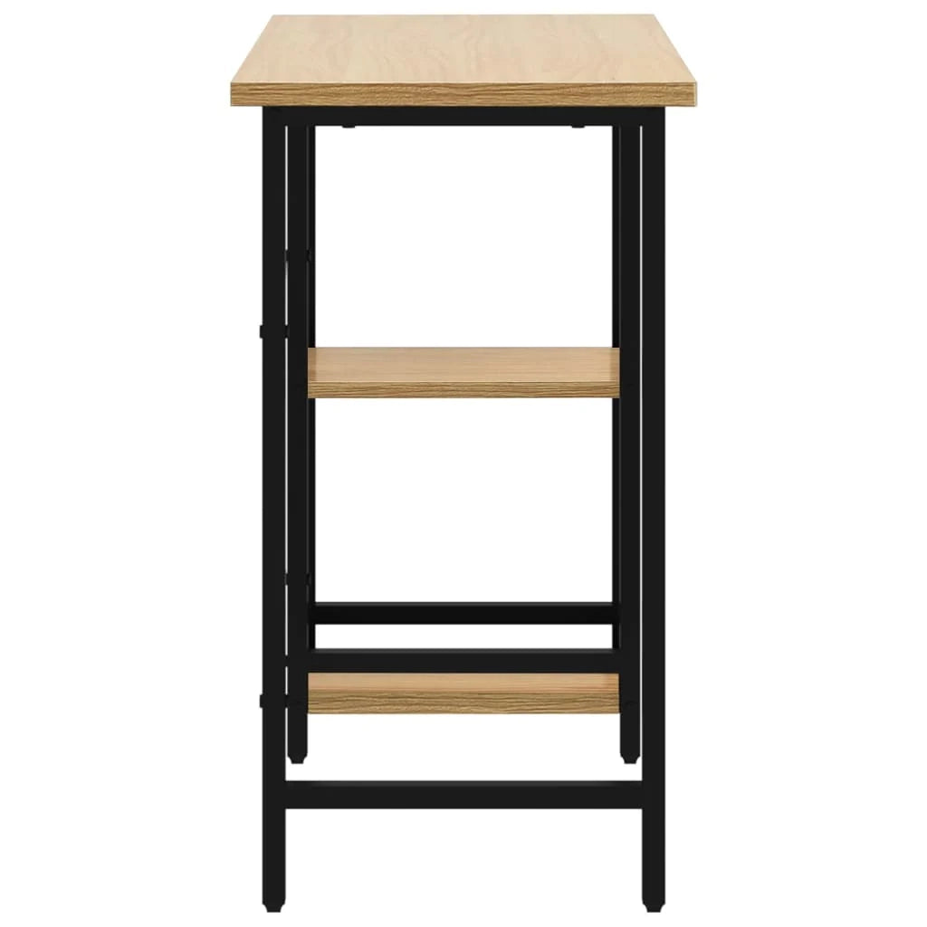 Scrivania per computer postazione di lavoro mobile per computer studio per computer rovere chiaro 80 x 40 x 72 cm MDF e metallo marrone 02_0023755