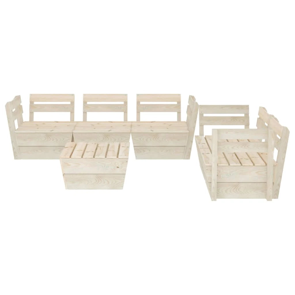 Set di mobili da giardino mobili da esterno set di mobili in pallet 6 pezzi legno di abete impregnato 02_0018457