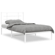 Letto singolo | Letto per adulti | Giroletto con Testiera Metallo Bianco 100x190 cm