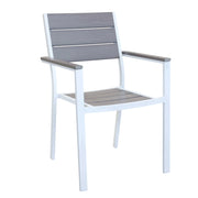 SEDIA CERVIA IMPILABILE IN ALLUMINIO VERNICIATO BIANCO