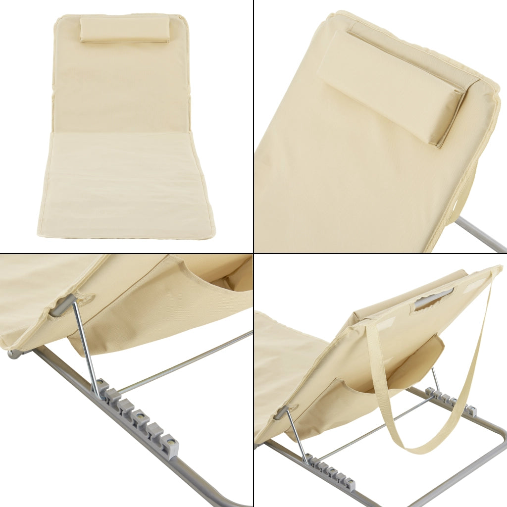 Set Cellorigo 2 Materassini Prendisole Pieghevoli incl Borsa di Trasporto - Beige [en.casa]