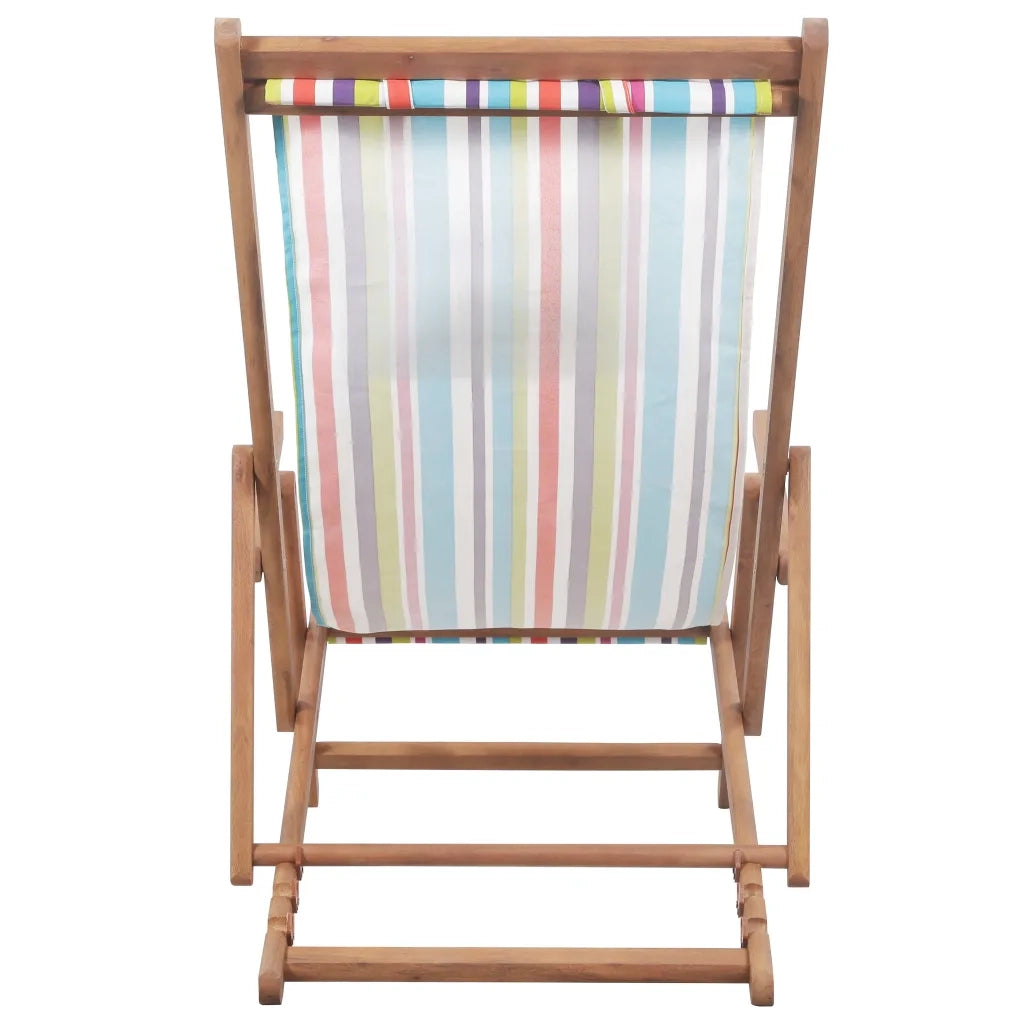 Sdraio da Spiaggia Pieghevole Telaio Legno Tessuto Multicolore CFW3129972