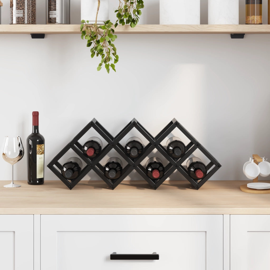 Scaffale per vino  da 9 bottiglie 63x16,5x25 cm in acciaio rivestito
