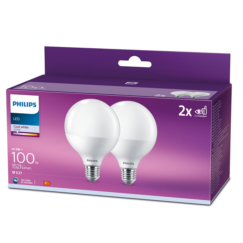 LED GLOBO 100W E27 4000K 2PZ