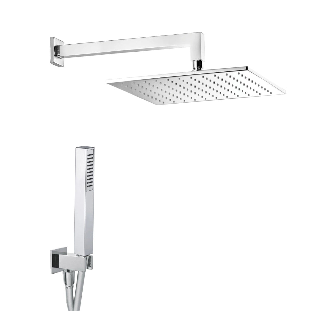 Kit Soffione Doccia Quadrato 2 Vie 25x25 cm in Ottone Estro Quadro 25