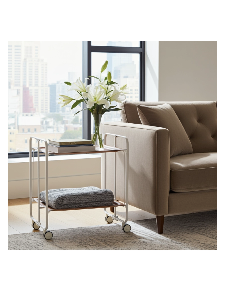 Carrello da cucina pieghevole grigio con ruote BAUHAUS 2 ripiani
