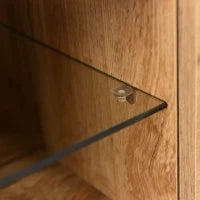 Moderno Mobile TV con Venatura del Legno, Luci LED Variabili, Design Minimalista - MDF Resistente, Capacità di 50 kg, Naturale