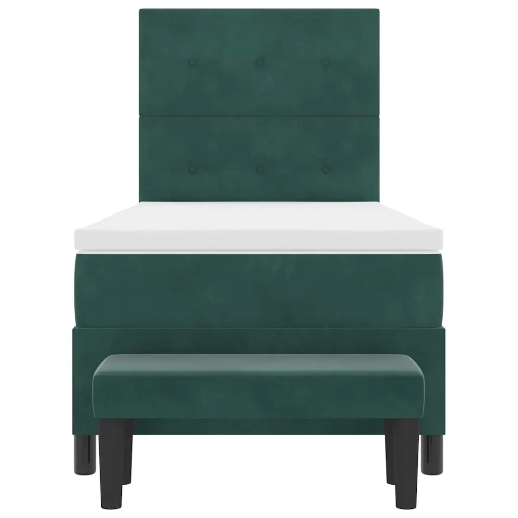 Letto a molle con testiera Verde scuro 200 x 90 cm Velluto 3344489