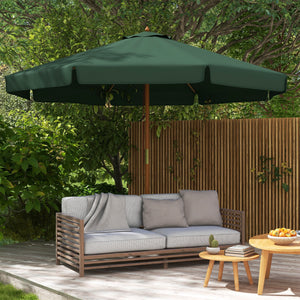 Ombrellone da Giardino Ø325x250 cm in Bambù e Poliestere Verde