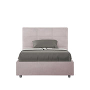 Letto imbottito 1 piazza e mezza 120x210 cm Mika - Contenitore,Glicine,Microfibra