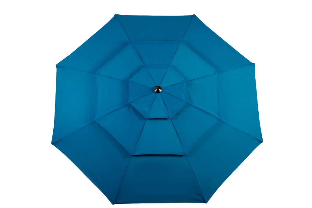 Ombrellone da esterno 10FT a 3 livelli con inclinazione regolabile; acciaio; blu scuro