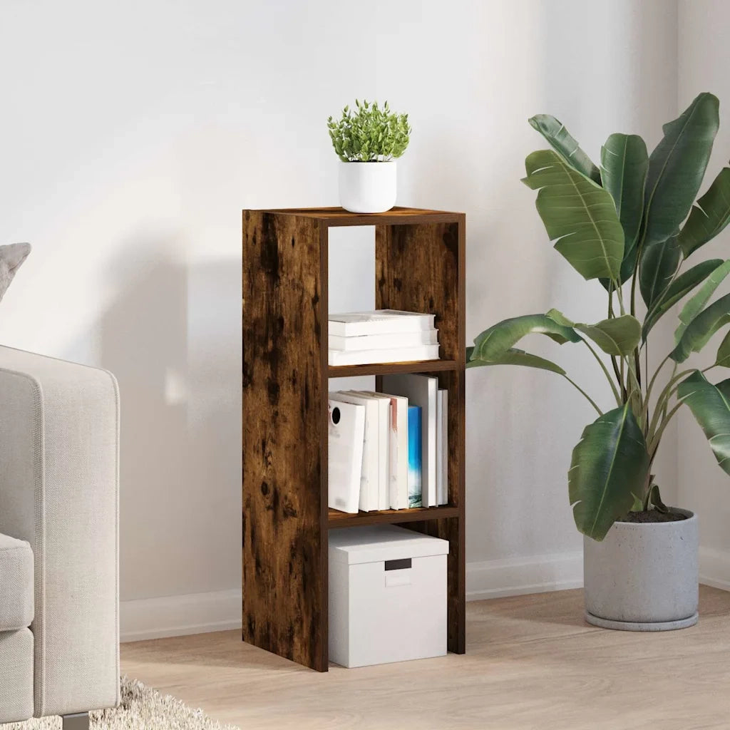 Libreria Impilabili Rovere Fumo 30x30x80 cm Legno Multistrato 858811