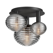 Maytoni Plafoniera moderna Reels 3 luci E14 nero metallo vetro