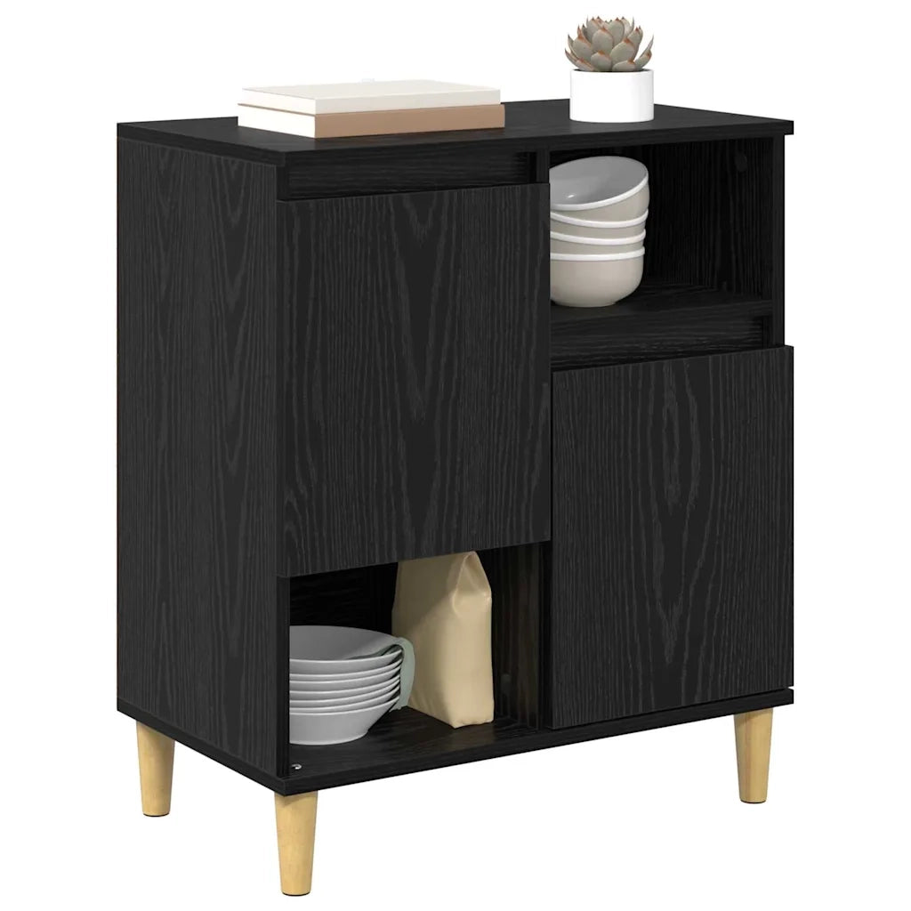 Credenza-Buffet-Armadio da cucina Rovere nero 35 x 60 x 70 cm Legno multistrato