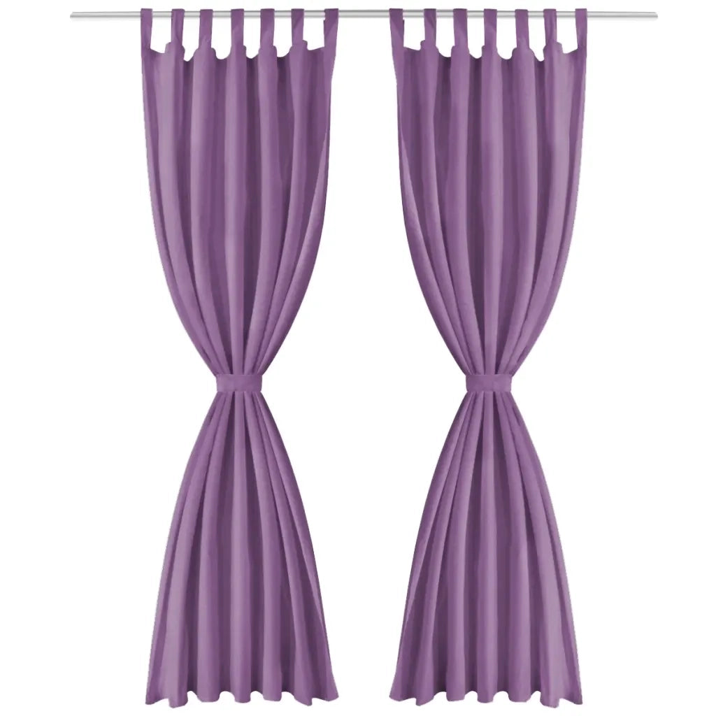 2 Pz Tende in Micro Raso con Passanti 140x225 cm Lilla 132226