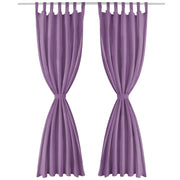 2 Pz Tende in Micro Raso con Passanti 140x225 cm Lilla 132226