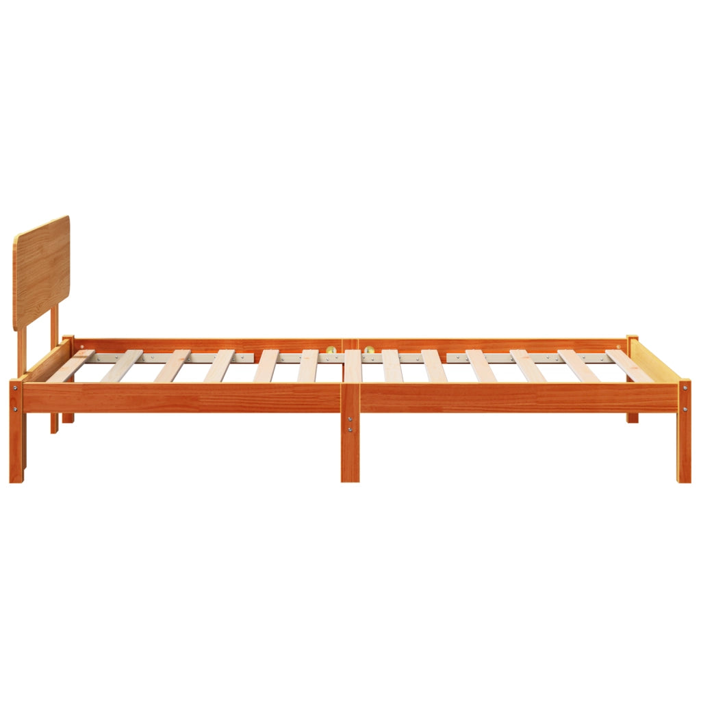 Struttura letto con testiera Cerato marrone 100x200 cm Legno massello di pino
